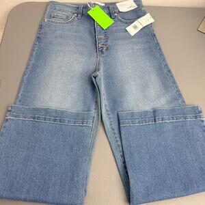Sam Edelman Codie Wide Leg Jeans 27 High Rise Button Fly NWT